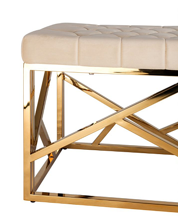 Банкетка-скамейка АРТ ДЕКО вельвет бежевый сталь золото Банкетка-скамейка АРТ ДЕКО вельвет бежевый сталь золото